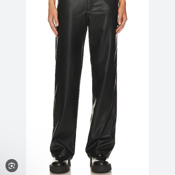 NWT Rag & Bone Sid Faux Leather Carpenter Black Pants 23 - Picture 10 of 10
